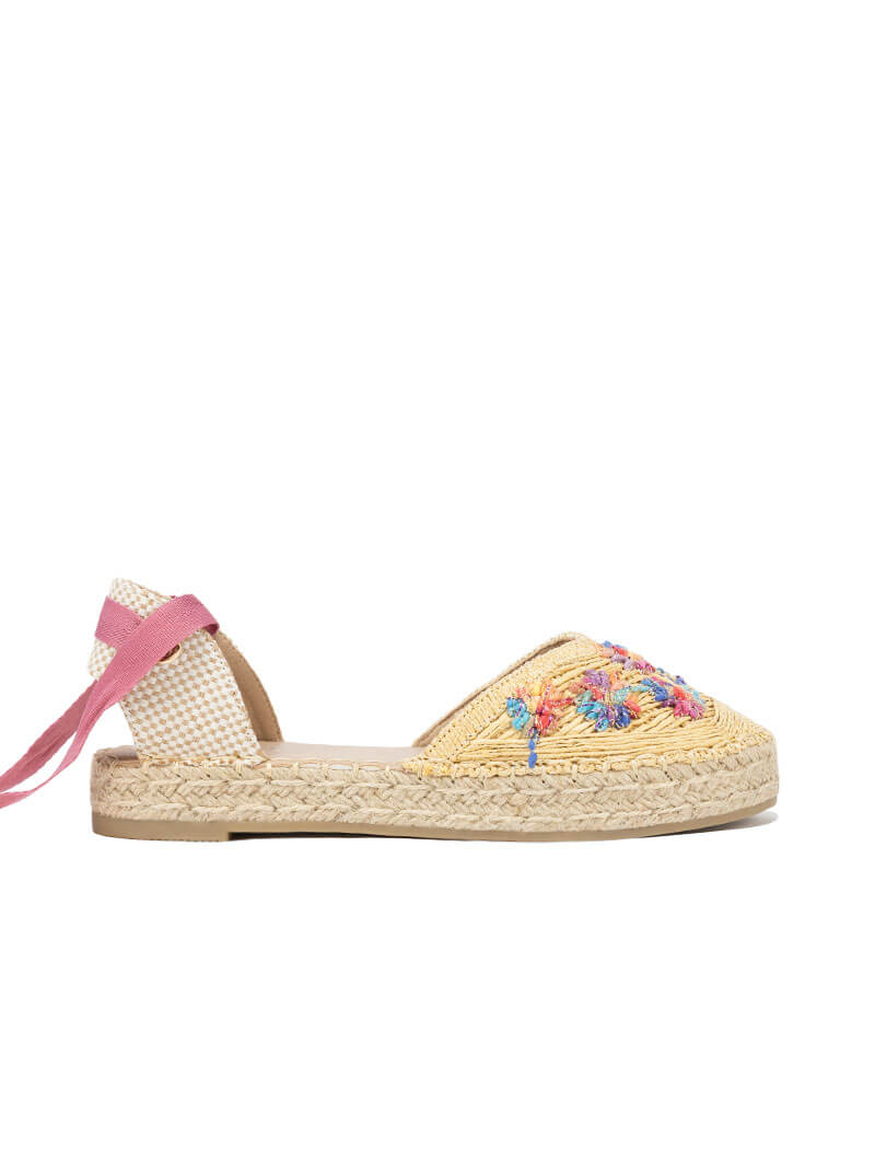 Ballerines brodées en halfa